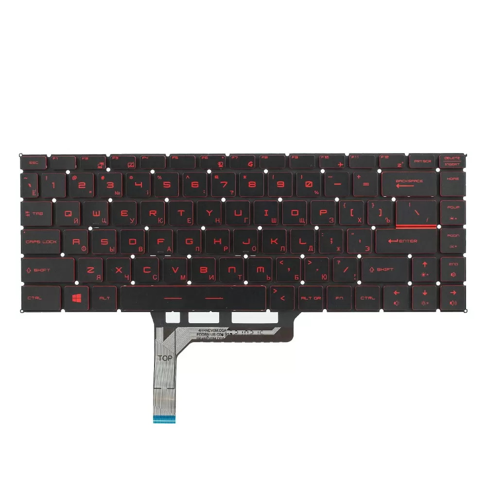 Клавиатура для ноутбука MSI GF63 GF65 Черная с подсветкой